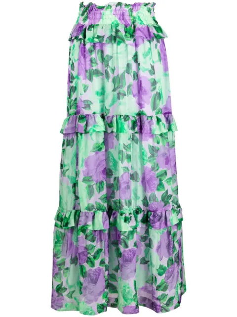 P.A.R.O.S.H. high-waisted graphic-print skirt Purple SHILOND621041