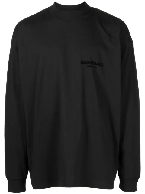 FEAR OF GOD ESSENTIALS logo-print long-sleeve T-shirt Black 125SU224110F