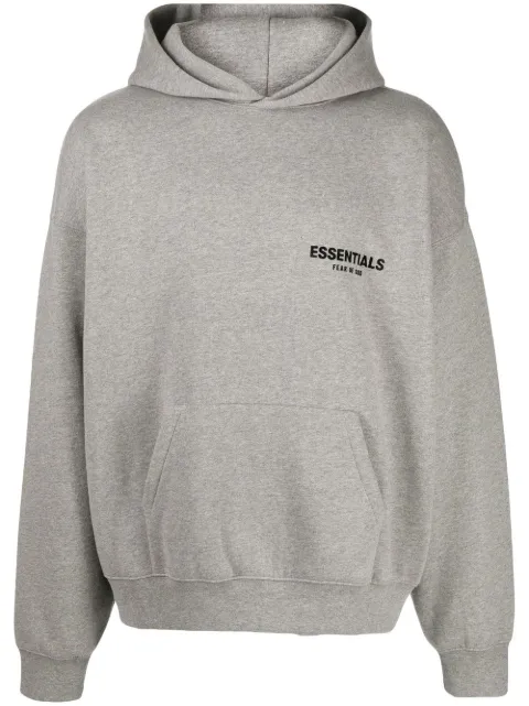 FEAR OF GOD ESSENTIALS logo-print long-sleeve hoodie Grey 192SU224418F