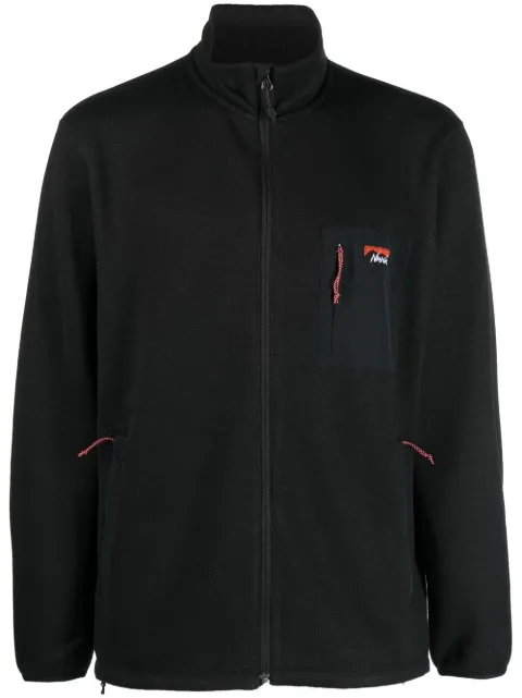 NANGA chest logo-patch zipped jacket Black NW22411D509