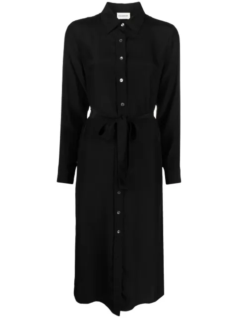 P.A.R.O.S.H. belted silk shirt dress Black SOFIAD721614