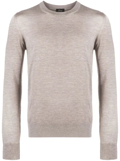Brioni crew-neck cashmere-silk jumper Neutrals UMQ90LP1K82