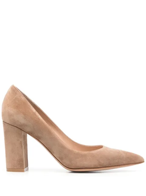 Gianvito Rossi Piper 85mm suede pumps Brown G2137585RICCAM