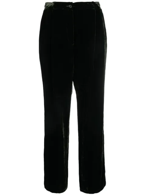 Valentino Garavani Pre-Owned 1980s straight-legged velvet trousers Green VALE250CC