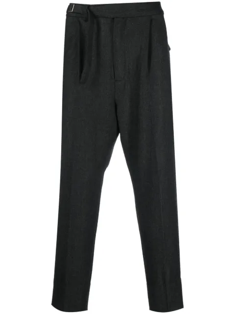 White Mountaineering cropped tapered-leg trousers Grey WM2273409