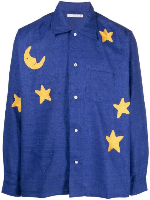 Sky High Farm Botticelli star-patch shirt Blue SHF02B001