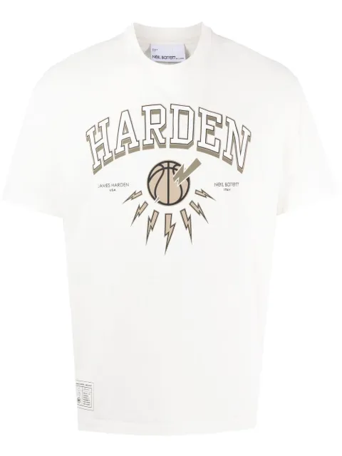 Neil Barrett x James Harden logo-print cotton T-shirt White PBJT088SS572S