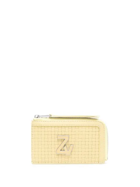 Zadig&Voltaire logo-plaque medium leather wallet Neutrals LWSG01094
