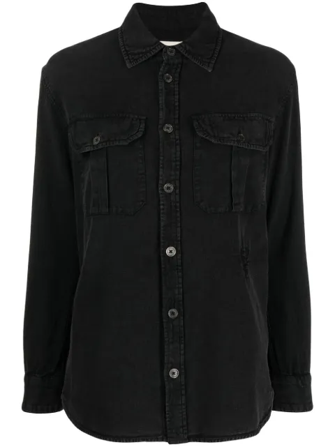 Zadig&Voltaire Teros logo-embroidered shirt Black WWSH00460