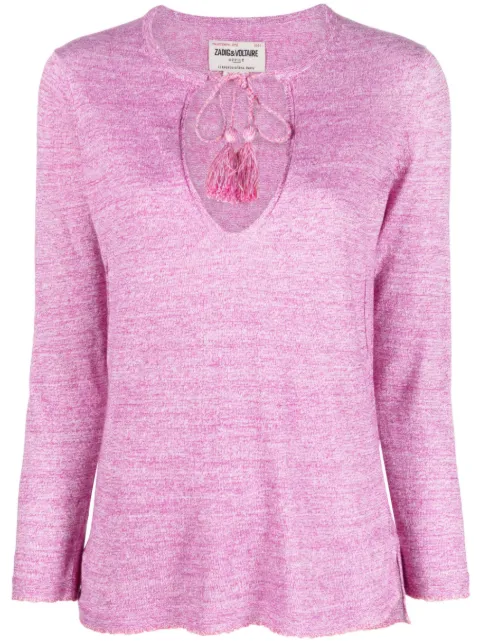 Zadig&Voltaire Amber mélange-effect knitted top Pink KWSW01498