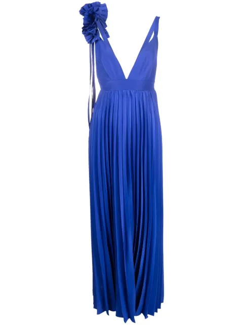 P.A.R.O.S.H. Palmer pleated maxi dress Purple PALMER23D725136