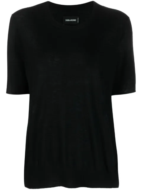 Zadig&Voltaire Ida recycled cashmere T-shirt Black KWSW01524