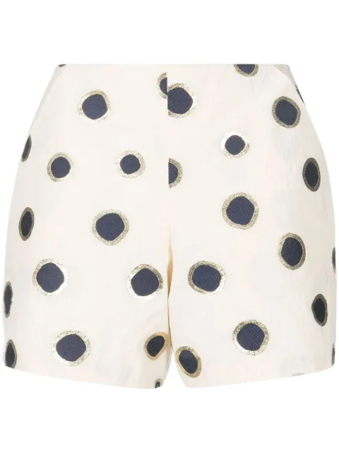 Bambah polka dot-print high-waisted shorts Yellow BBMG23035