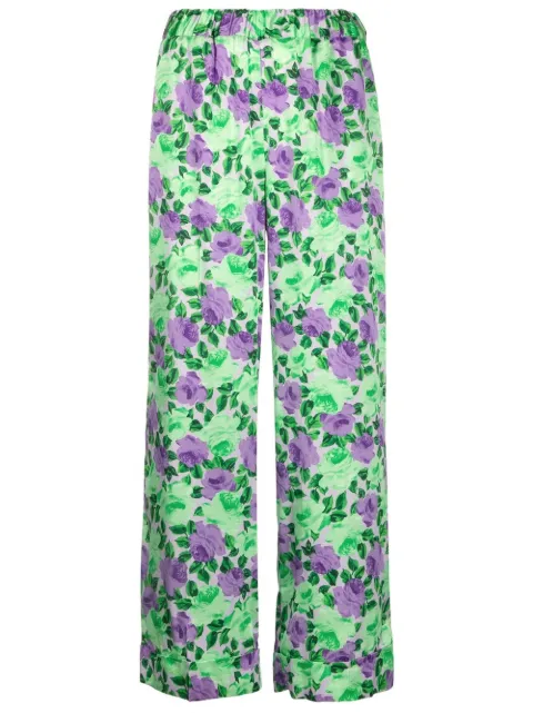 P.A.R.O.S.H. Pantalone floral print trousers Purple SORRYD231467