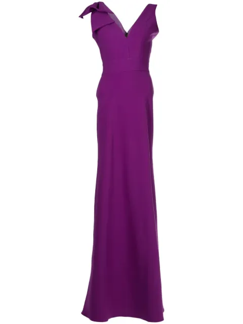 Bambah Marianne bow detail gown Purple BBMG23001