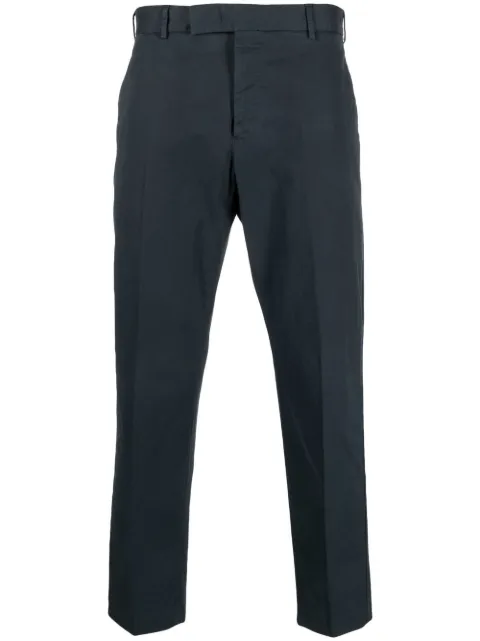 PT Torino feather-detail chino trousers Blue CORTZ1Z00FWDNK03