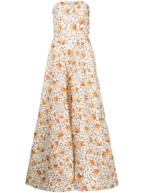 Bambah floral print gown White BBMG23060