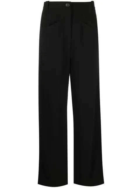 KHAITE high-waisted straight leg trousers Black 3105552W552