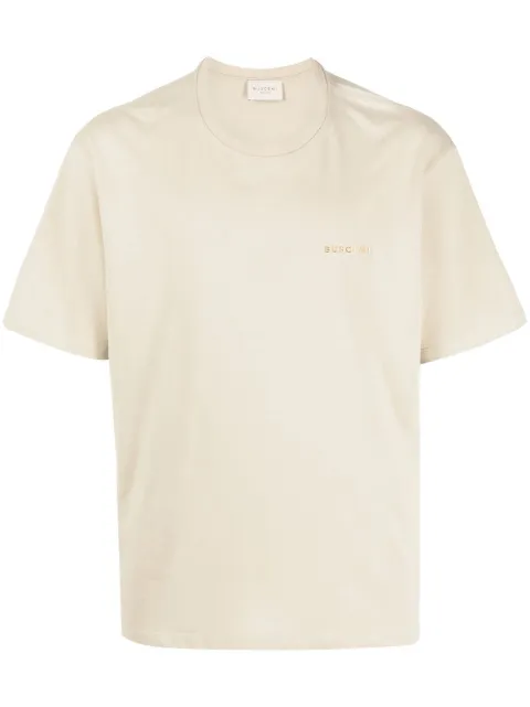 Buscemi Metal-Logo cotton T-shirt Brown BMW22200