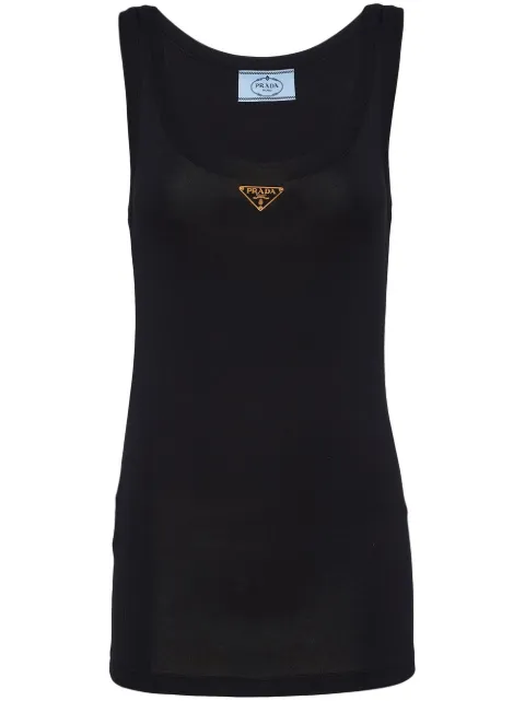 Prada ribbed knit jersey tank top Black 39546XS22210Z0