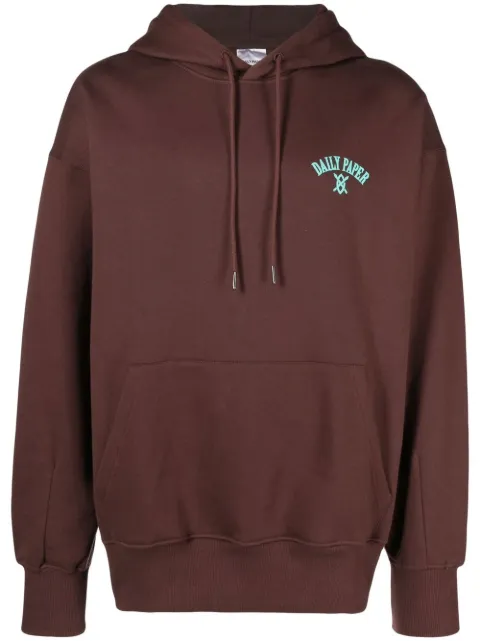 Daily Paper graphic print cotton hoodie Brown 2223057