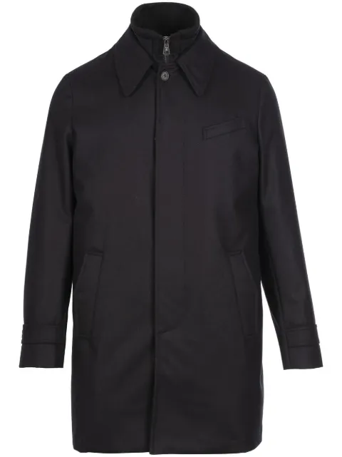 Norwegian Wool down-lined wool coat Black CUGUVBCBLK