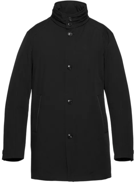 Norwegian Wool padded single-breasted coat Black TROLMBLK