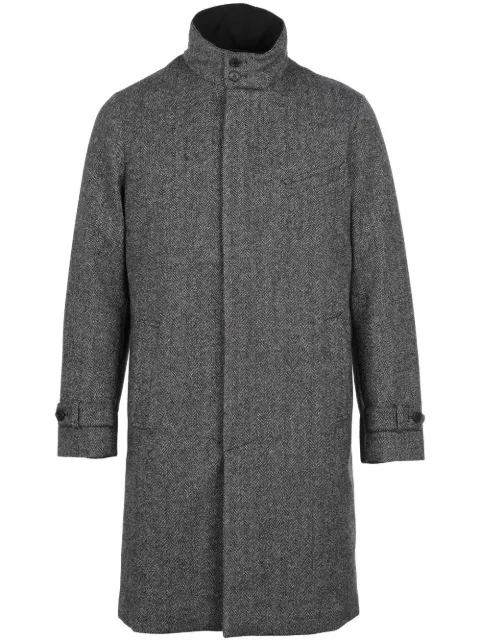 Norwegian Wool single-breasted down-filled coat Grey C11860GBH