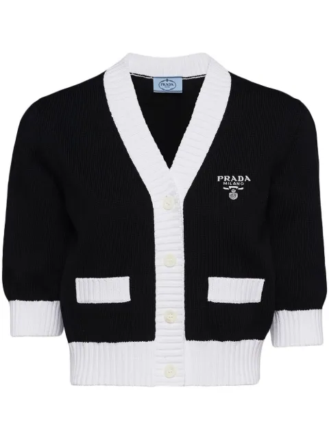 Prada cropped cotton cardigan Black P25I04S2111ZO5