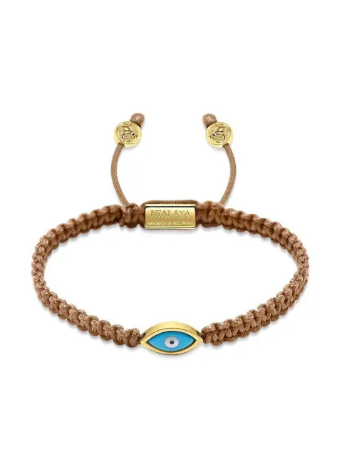 Nialaya Jewelry evil eye-charm braided bracelet Brown FWST014