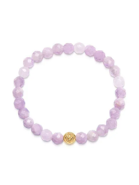 Nialaya Jewelry logo-bead amethyst stone bracelet Purple FWCHCO135