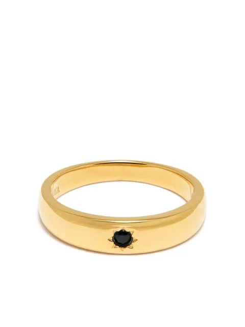 Nialaya Jewelry crystal-embellished band ring Gold FWRING022