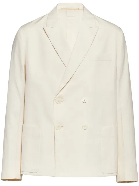 Prada double-breasted cotton jacket Neutrals UGM225S23112LT