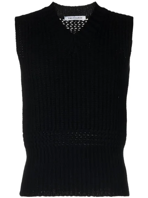 Trussardi sleeveless V-neck jumper Black 56M005590F000784
