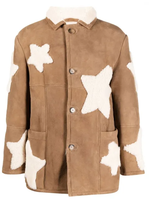 Sky High Farm shearling leather star jacket Neutrals 02C005
