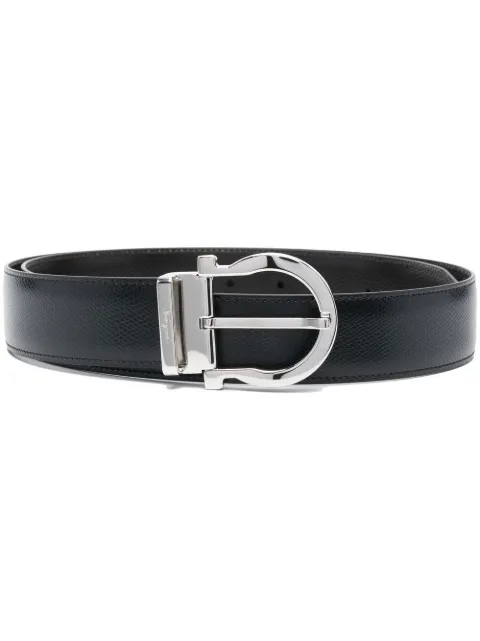 Ferragamo leather buckle belt Black 675140