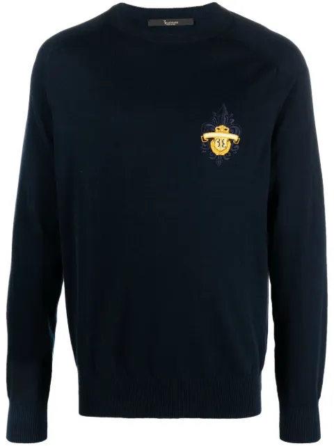 Billionaire round-neck cotton jumper Blue RABCMKO1213BKN001N