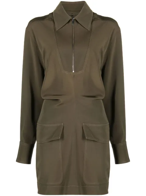 Victoria Beckham flap-pocket minidress Green 1422WDR004164B
