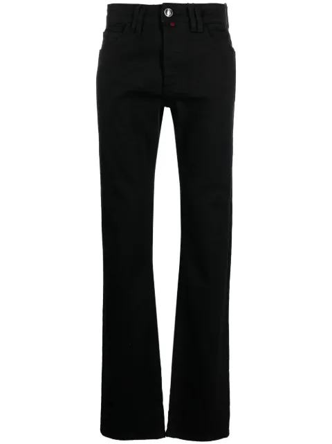 Billionaire logo-embroidered straight-leg jeans Black RABCMDT3317BXV001N