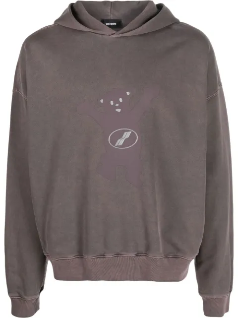 We11done graphic-print cotton hoodie Purple WDTH322727