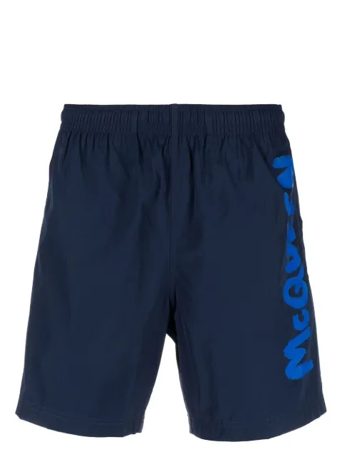 Alexander McQueen logo-print swim shorts Blue 6600604419Q