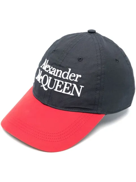 Alexander McQueen logo embroidered baseball cap Blue 7272614118Q