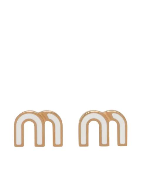 Miu Miu logo-plaque stud earrings Gold 5JO9112F6T