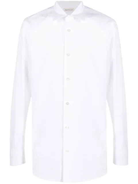 Alexander McQueen logo-print cotton shirt White 727083QUN76