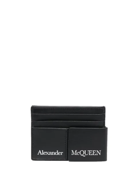 Alexander McQueen logo-print layered cardholder Black 7265641AAJO