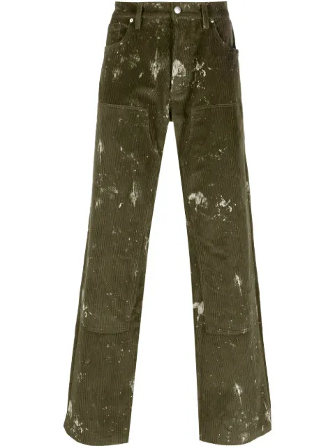 MISBHV paint-splatter corduroy trousers Green 122M322