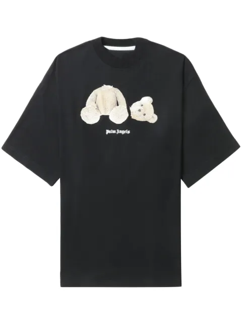 Palm Angels Broken Bear cotton T-shirt Black PWAA017C99JER0021060