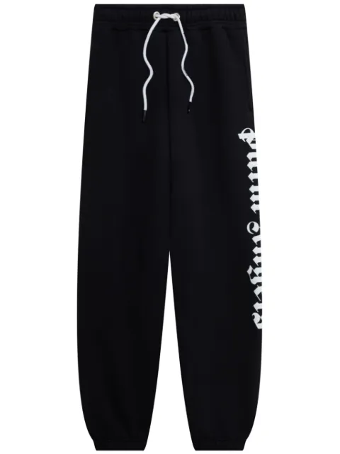 Palm Angels logo-print drawstring sweatpants Black PMCH010C99FLE001