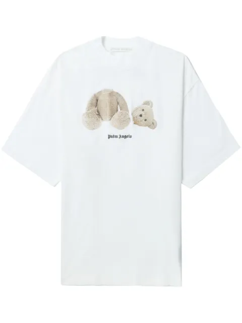 Palm Angels Broken Bear cotton T-shirt White PWAA017C99JER002