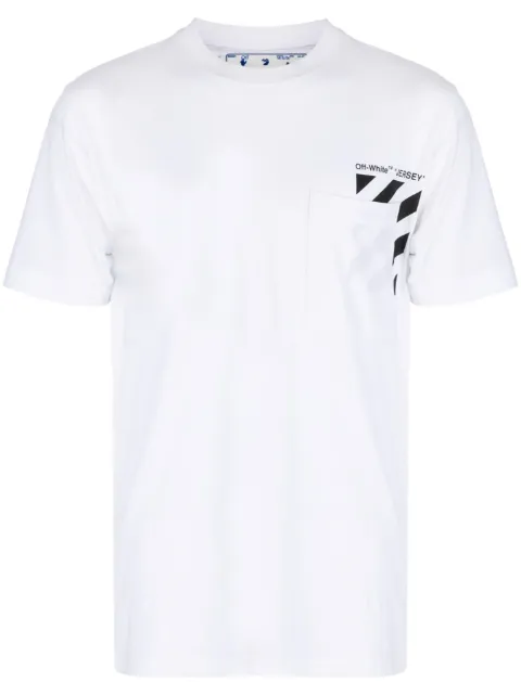 Off-White Diag-stripe cotton T-shirt White OMAA128C99JER0010110